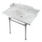 Kingston Brass 36 Carrara Marble Console Sink with Brass Legs, Marble WhitePolished Chrome LMS3630MB1 - alternate 1